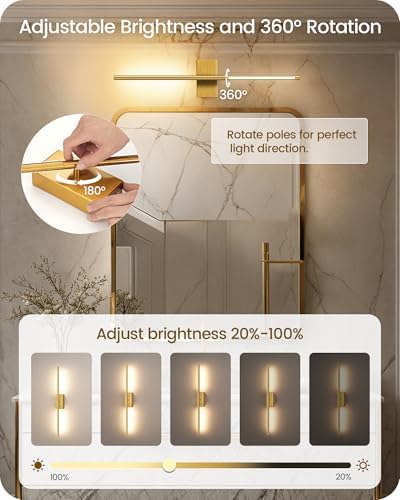 27.6" Wireless Battery Operated Wall Sconces Set of 2, Modern Rechargeable Lamp - Image 2