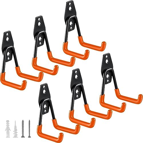 HUPBIPY Heavy Duty Garage Hooks 6 Pack, 2.8 inch Small U Shaped Hanger by HUPBIPY