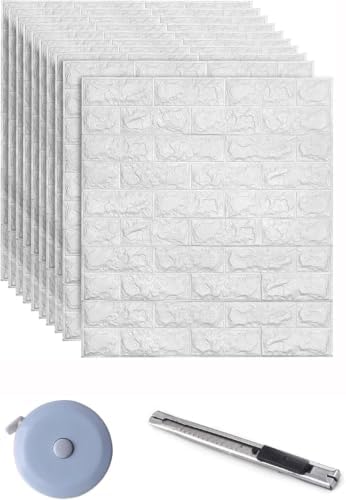 10PCS 3D Wall Panels, 3D Brick Foam Peel & Stick by YVTEUWallArt