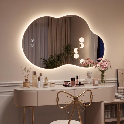 36''x24'' Backlit Mirror Bathroom Wall Cloud, LED Bathroom Mirror Frameless by mirror