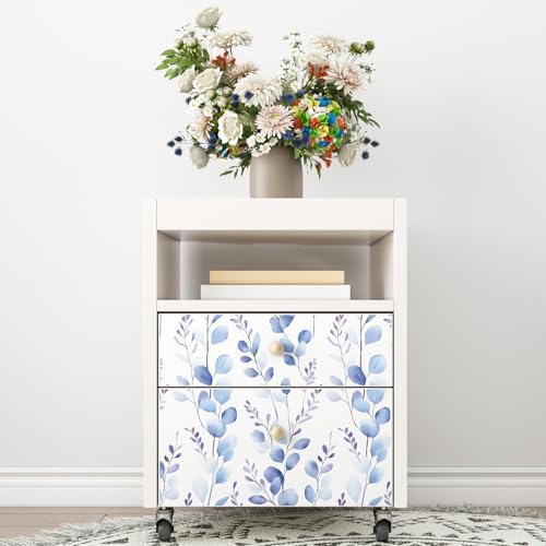 Serene Blue Foliage Botanical Peel and Stick Wallpaper 17.5" x 393" - Image 7