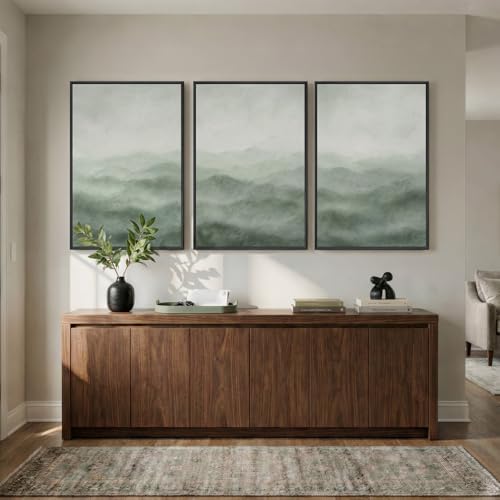 Large Framed Green Abstract Wall Art - Image 4