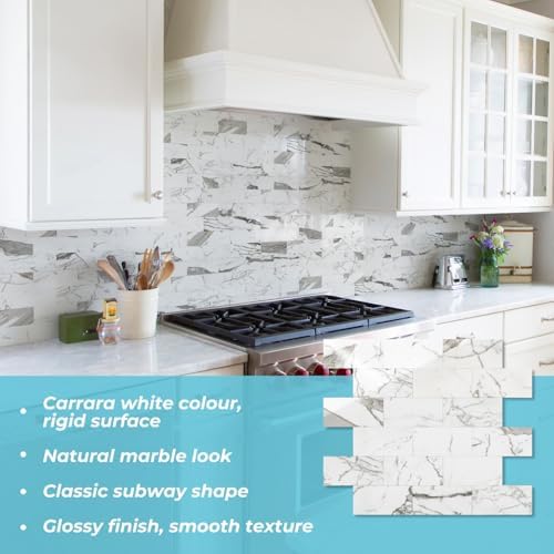 STICKGOO 10-Sheet Subway Tile Peel and Stick Backsplash, Seamless Design Glossy - Image 2