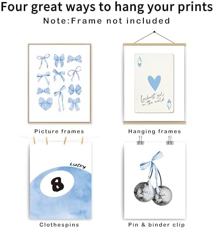 okaxscm Light Blue Coquette Trendy Preppy Wall Art Prints Set of 4, Coquette - Image 2