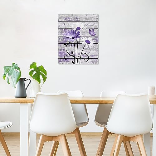 HVEST Farmhouse Purple Floral Wall Art - Image 3
