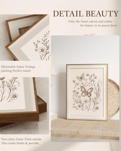 VIYYIEA Framed Wall Art Botanical Butterfly Canvas Print, 12×16 Inch - Image 3