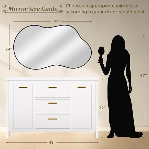 Bathroom Mirror for Over Sink-Black Home Decor Wall Mirror 24"x 36" Single - Image 4