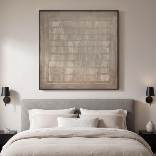 Extra Large Framed Neutral Abstract Line Wall Art - Image 4