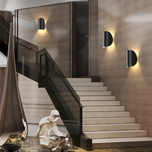 Aipsun Black Modern LED Wall Sconce Indoor Wall Lights 2 Packs Hardwired Up and - Image 5