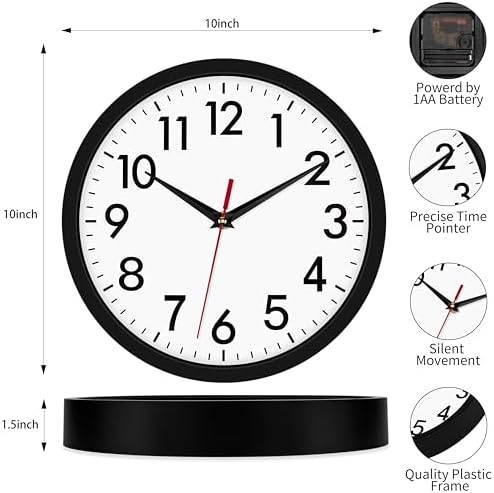 4 Pcs Multi Time Zone Wall Clock Silent Non Ticking Quartz Battery Operated - Image 5