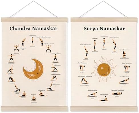 Welshower Boho Chandra Namaskar Yoga Poster Hanger Frame, Moon Salutation Boho by Unknown