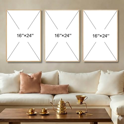 LAATOZ Neutral Abstract Wall Art Framed Canvas Painting, Minimalist Modern - Image 6