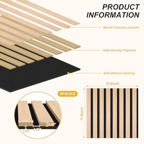 8 Pcs Wood Peel and Stick Panels - Image 2