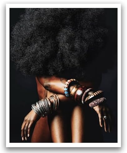 ZHGYGBN Black Girl Canvas Poster Afro Portrait Poster 16x20 Inch Unframed by Unknown