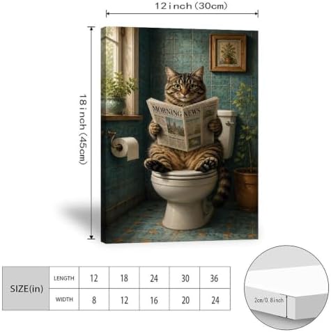 Funny Cat Newspaper Poster Morning News Reading Canvas Wall Art - Image 3