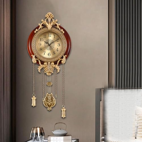 Aero Snail Brown Vintage Pendulum Wall Clock, Solid Wood Hanging Clock - Image 2