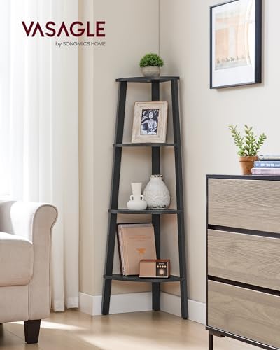 VASAGLE 4-Tier Corner Shelf Stand, Modern Ladder Shelf - Image 2
