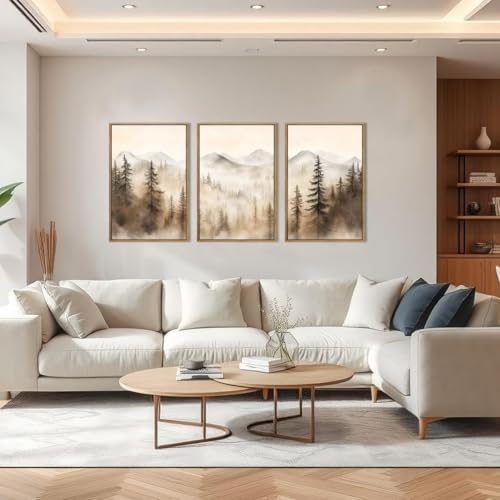 IARTTOP Large Mountain Forest Framed Canvas Wall Art 16x24 Inch Set of 3 - Image 3