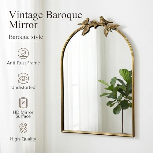 Gold Baroque Vintage Mirror for Vanity 36x24Inch Gold Antique - Image 5