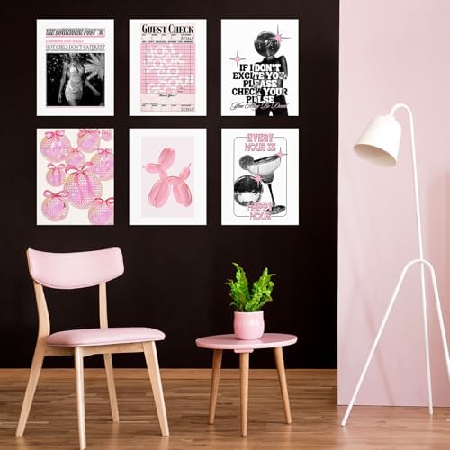 Habseligkeit Pink Fashion Wall Art Prints, Trendy Cute Wall Art Posters - Image 2