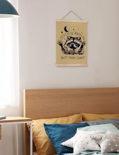Foritho Funny Beige Motivational Raccoon Poster Wall Art Framed 12x16in - Image 3