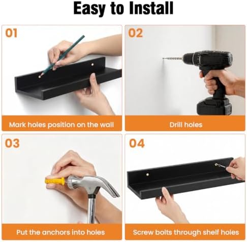 24inch Long Floating Shelves for Wall Decor, 5-Set Shelves - Image 5