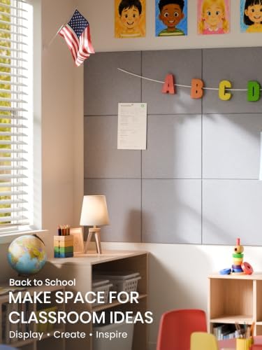 Bumusty 36"x 24" Large Felt Bulletin Board Tiles, Soft Gray - Image 5