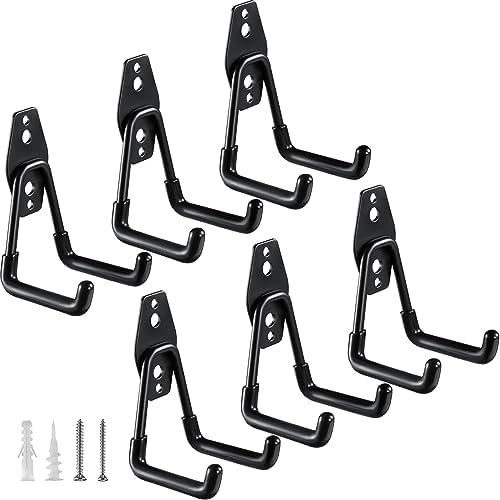HUPBIPY Heavy Duty Garage Hooks 6 Pack, 2.8 inch Small U Shaped Hanger by HUPBIPY