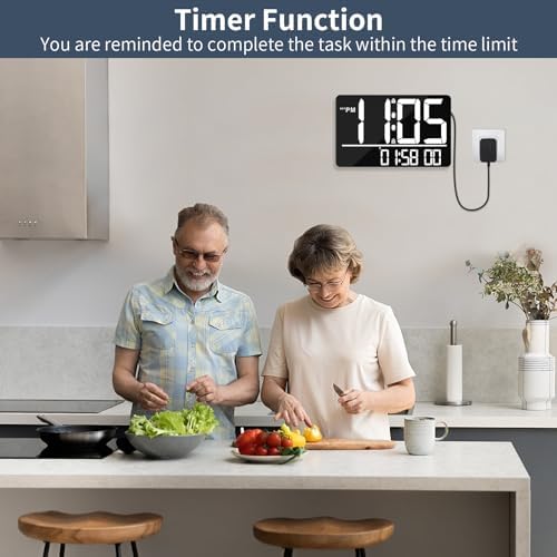 PERSUPER 13" Digital Wall Clock Large Display - Image 6