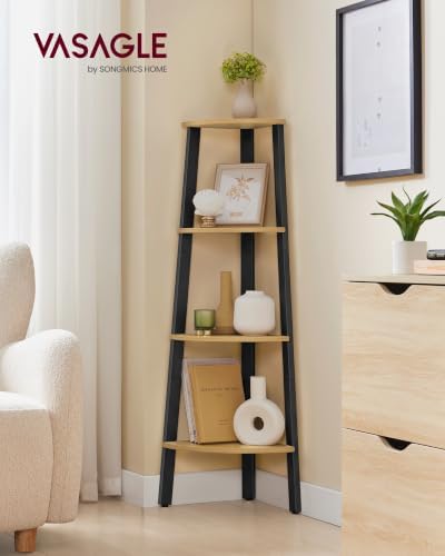 VASAGLE 4-Tier Corner Shelf Stand, Modern Ladder Shelf - Image 2