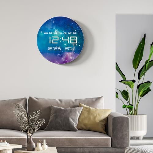 Digital Wall Clock, LED Virgo Design, Temperature Display - Image 6