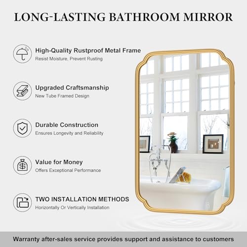 Ferytange Gold Bathroom Vanity Mirror - Image 5