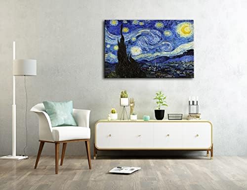 OKEXCKK Starry Night, Vincent Van Gogh Art Reproduction, Large Giclee Canvas - Image 6