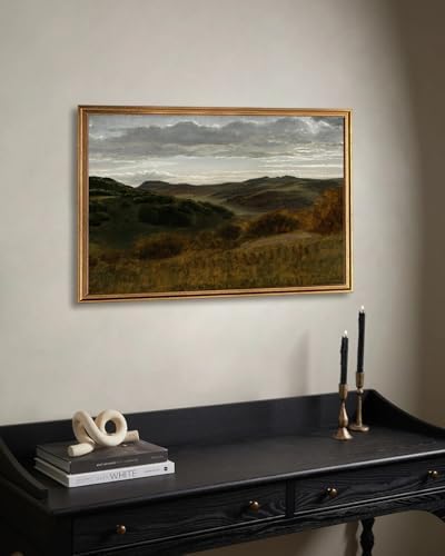 KBKBART Large Canvas Gold Framed Wall Art, Moody Dark Mountain Prints - Image 5