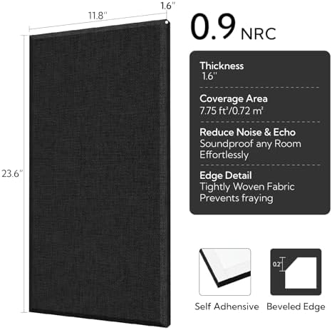 Olanglab Fiberglass Acoustic Wall Panels 4 Pack, 11.8'' x 23.6'' Sound Panels - Image 2