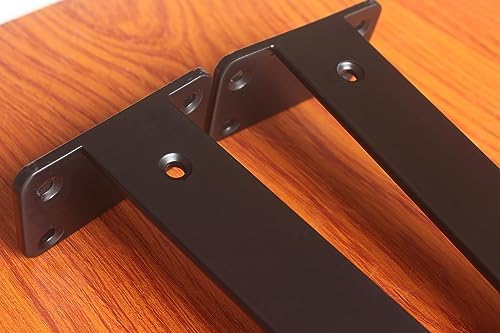 16 Pack - 16 inch Black Hidden L Shelf Bracket Iron Floating Shelf Brackets - Image 6
