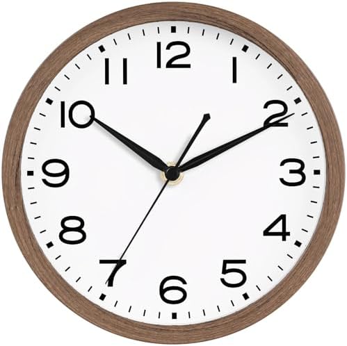 AKCISOT 10 Inch Wall Clock, Silent Battery Operated Analog Clock by Akcisot