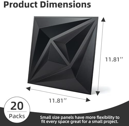 AMZDEPOT 3D Wall Panels, 12x12 Inch - Image 2