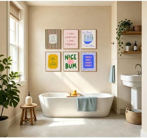 Funny Bathroom Wall Art Decor Cute Dopamine Pictures Colorful Y2k Poster - Image 6