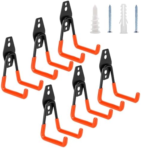 6 Pack Garage Hooks Heavy Duty by BuildSuperHomeByYourself