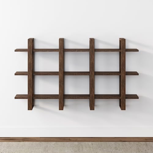 Nathan James Floating Wall Book Shelves, 3-Tier Display Shelf, Decorative by Unknown