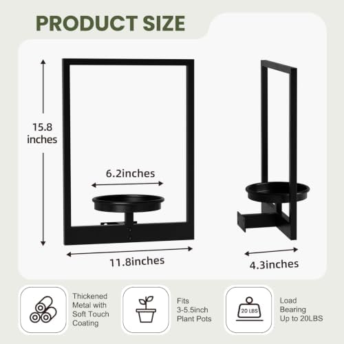 Floating Shelves Plant Stand Indoor Set of 3, Wall Planters to Hold Large Pots - Image 3