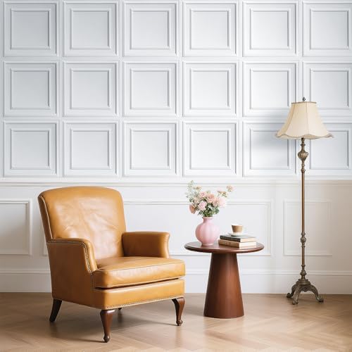 FunStick 17.5x276 White Peel and Stick Wallpaper White Faux 3D Tin Ceiling Tile - Image 3
