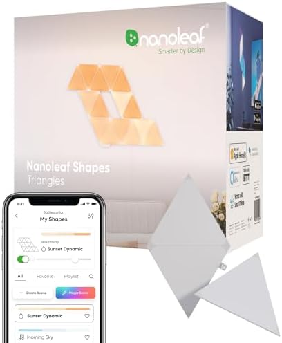 Nanoleaf Triangle Lights, Smart RGBW LED Wall Light Panels, 3 PK by NANOLEAF