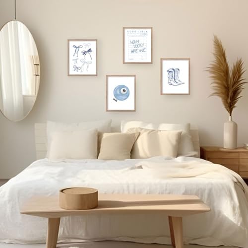 XYDEG Blue Bow Bedroom Decor, Coastal Granddaughter Wall Art Prints, Cowgirl - Image 4