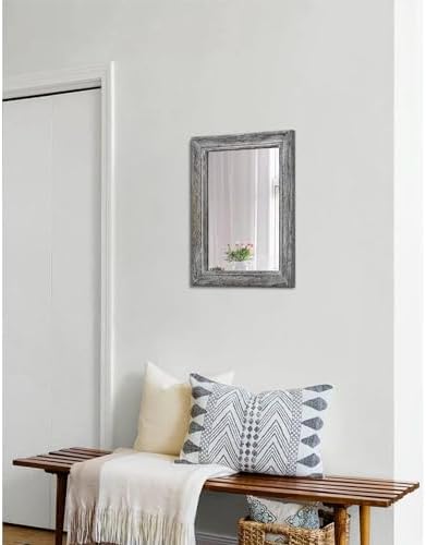 Wooden Mirror with Rectangle Framed Rustic Hanging Mirrors - Image 4