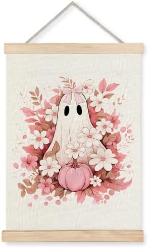 Supwhd Fall Floral Halloween Ghost Wall Art by Homedecoration