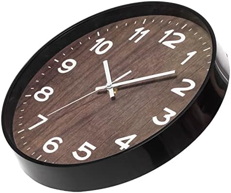 Clockswise Bulk Set of 20 PC 12" Modern Round Wood- Looking Plastic Wall Clock - Image 3