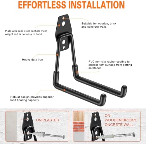 HUPBIPY Garage Hooks Heavy Duty 10 Pack, Wall Mount Ladder Hooks - Image 3