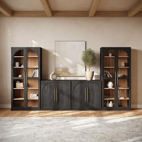 BELLEZE Jagger 128" Wall Unit 3-Piece Modular TV Stand - Image 5